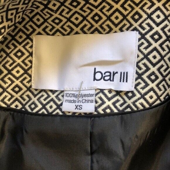 Bar III open‎ front geometric maze print blazer Women’s Size XS - Picture 6 of 6